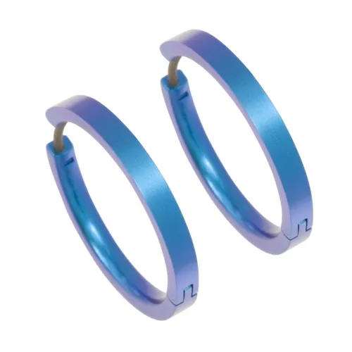 Medium Full Kingfisher Blue Hoop Earrings